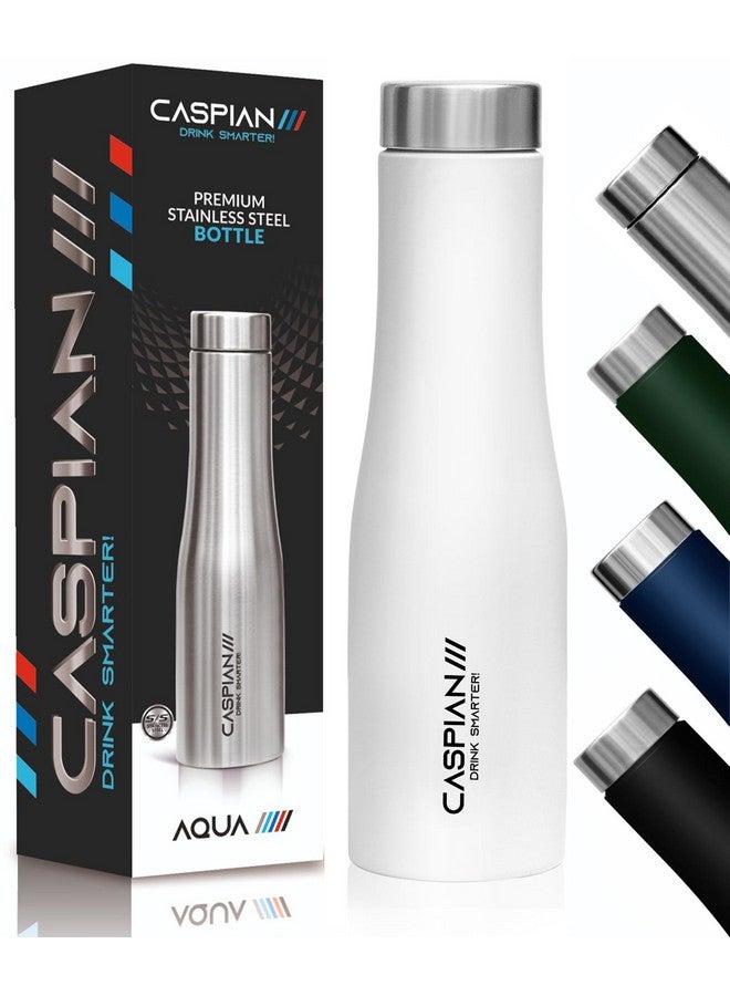CASPIAN /// Aqua Stainless Steel Water Bottle (White, 1 Litre)| Leak Proof Thunder for Fridge Home Office Travel School Kids Boys Girls Adults Sports Gym Yoga - Image 2