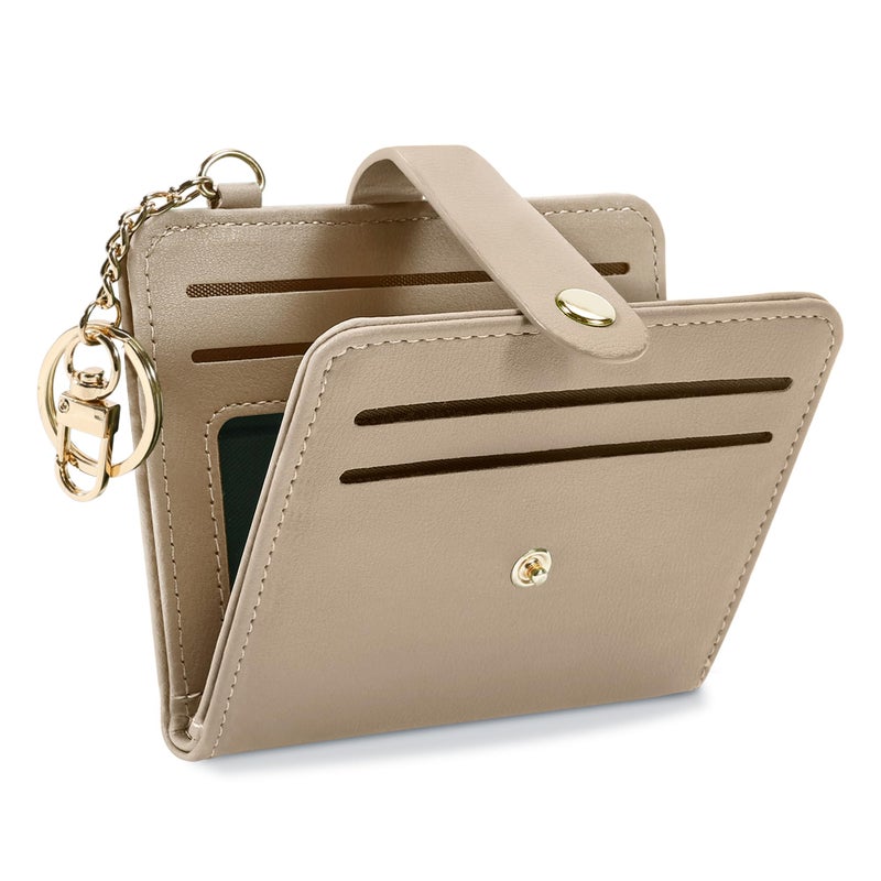 Airkit Small Wallets Woman RFID Blocking Leather Credit Card Holder - with ID Window - Card Wallets for Women - with Zipper Coin Purse - Keychain Wallet - Image 1
