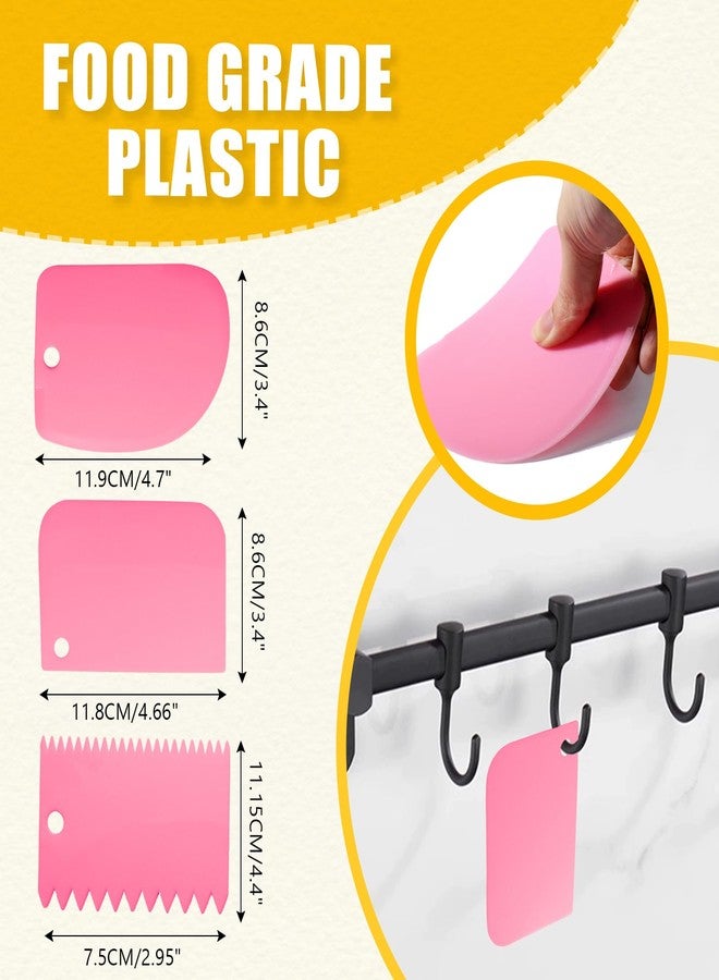 Litoexpe 6 Pack Stainless Steel Icing Spatulas with 3 Pink Cake Smoother Scrapers, Angled Cake Spatulas Cake Smoother Scrapers, Frosting Offset Spatula Set for Cake Decorating Baking (6", 8", 10") - Image 3