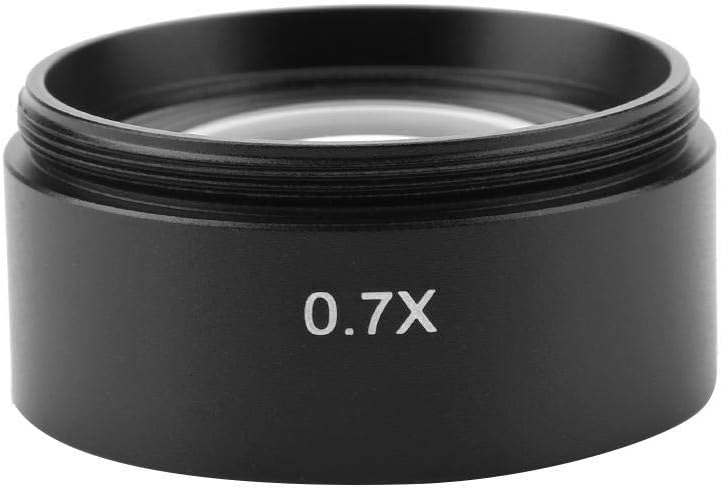 Thincol 0.7X Auxiliary Stereo Microscope Objective Lens, 48mm Mounting, Easy to Attach, Black, LED Light, Metal, Industry Video Microscope Accessory - Image 1
