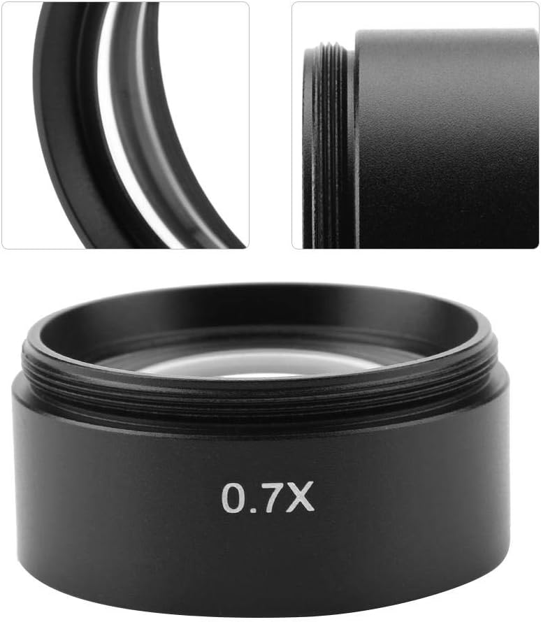 Thincol 0.7X Auxiliary Stereo Microscope Objective Lens, 48mm Mounting, Easy to Attach, Black, LED Light, Metal, Industry Video Microscope Accessory - Image 4
