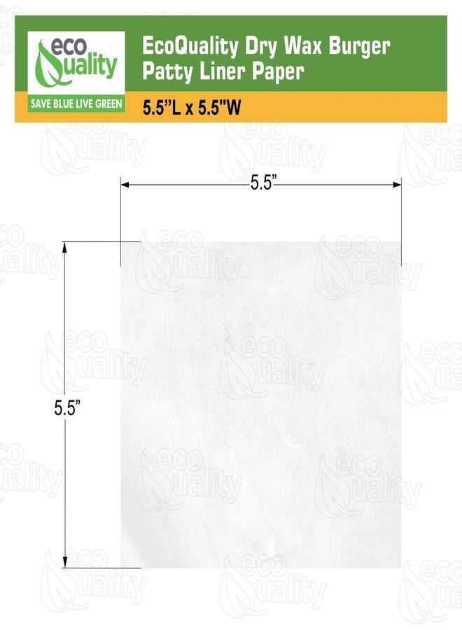 EcoQuality [1000 PACK] Dry Wax Burger Patty Liner Paper 5.5 x 5.5 Inches - Square Patty Papers, Hamburger Patty Papers, Cookies and more! - Image 3