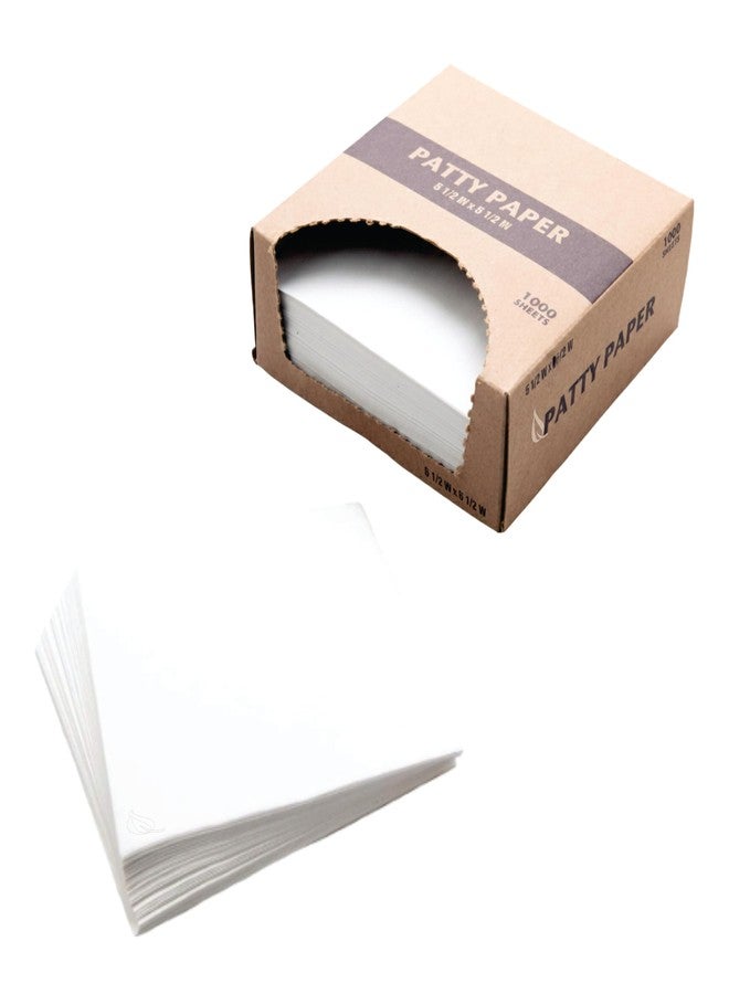 EcoQuality [1000 PACK] Dry Wax Burger Patty Liner Paper 5.5 x 5.5 Inches - Square Patty Papers, Hamburger Patty Papers, Cookies and more! - Image 1