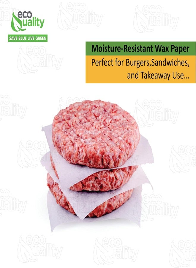 EcoQuality [1000 PACK] Dry Wax Burger Patty Liner Paper 5.5 x 5.5 Inches - Square Patty Papers, Hamburger Patty Papers, Cookies and more! - Image 4