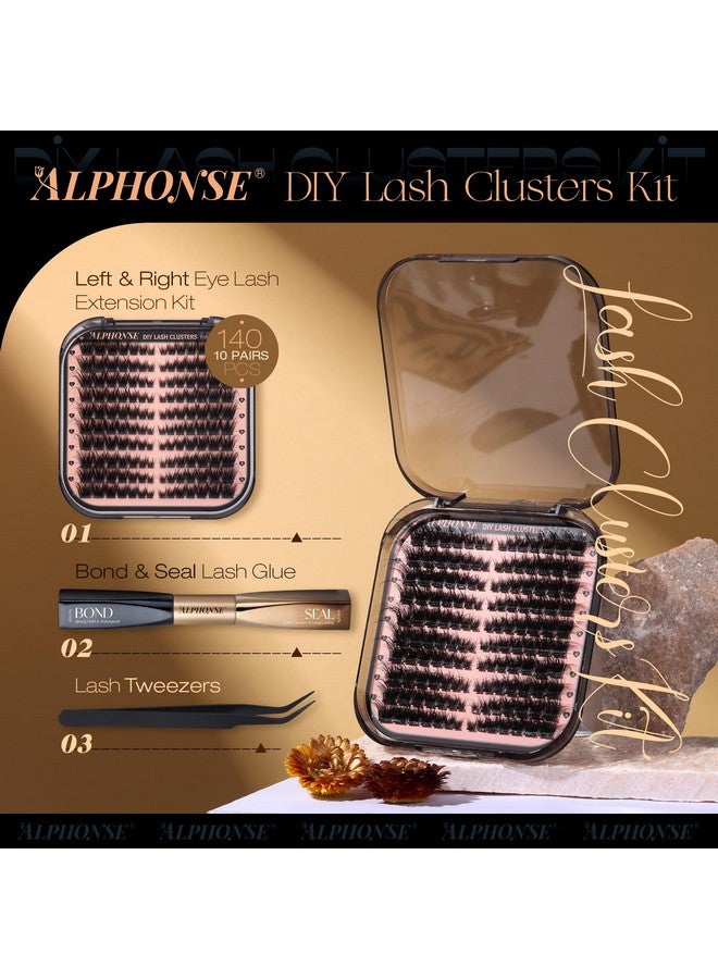 alphonse Fluffy Lash Extension Kit Cat Eye Lash Clusters Kit Wispy Cluster Eyelash Extensions Kit Spiky Individual Lashes Clusters DIY Lash Kit with Bond and Seal by ALPHONSE - Image 2