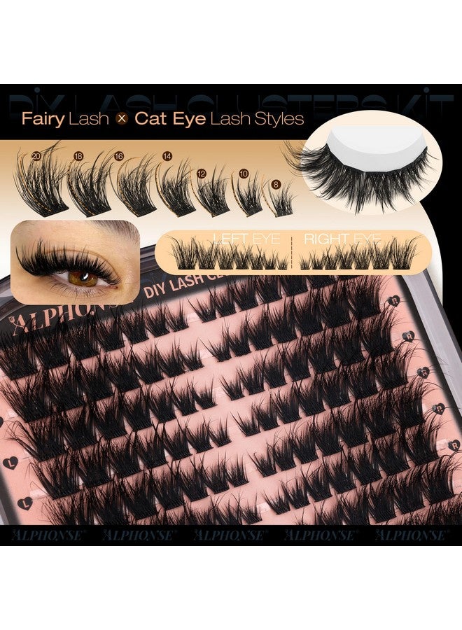 alphonse Fluffy Lash Extension Kit Cat Eye Lash Clusters Kit Wispy Cluster Eyelash Extensions Kit Spiky Individual Lashes Clusters DIY Lash Kit with Bond and Seal by ALPHONSE - Image 4