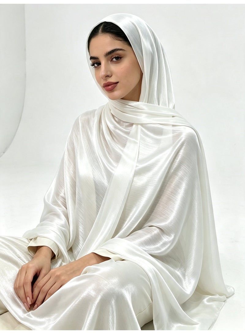 Women’s summer island-style silk crepe headscarf; a shimmering silk scarf that is light, breathable and radiant - Image 1