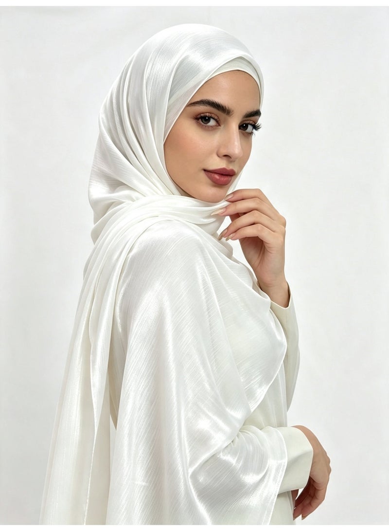 Women’s summer island-style silk crepe headscarf; a shimmering silk scarf that is light, breathable and radiant - Image 2