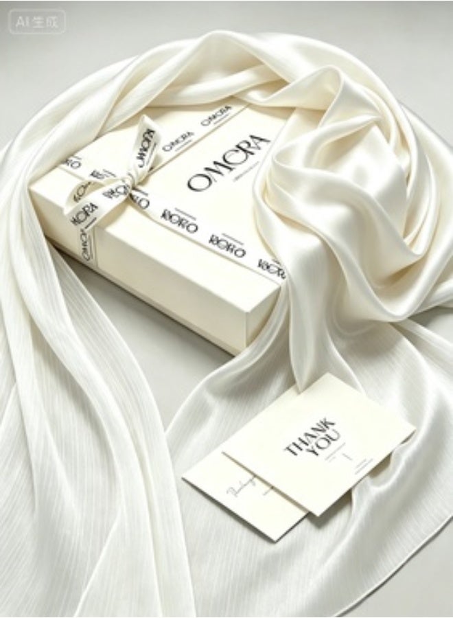 Women’s summer island-style silk crepe headscarf; a shimmering silk scarf that is light, breathable and radiant - Image 5