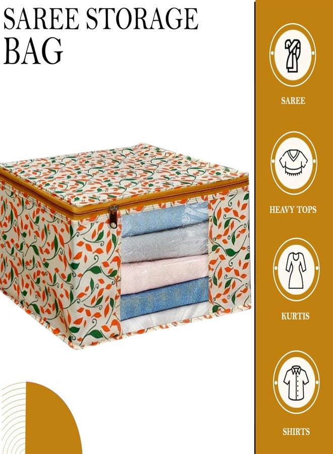 Shaping Fabric Garment Cover Non-Woven 90 GSM with Transparent Window & Double Metal Zipper – Pack of 4 | Dustproof Clothes Storage Bag for Sarees, Suits, Jackets, Shirts SCXLRL1582493517524148524281 - Image 2