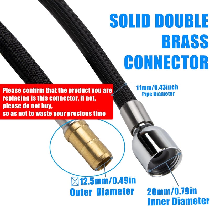 Kitchen Faucet Parts Replacement for Kohler Faucet K-1304674-BC Pull-Down Hose for Sink 67-Inch Bright Chrome Finish Sink Hose Attachment for Faucet K-1219935-BC - Image 5