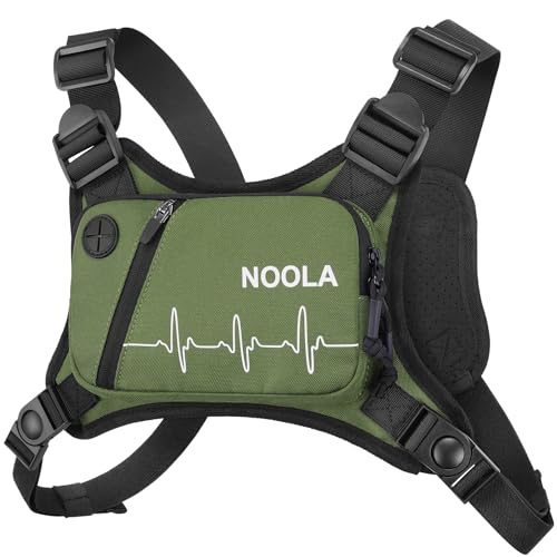 NOOLA Running Chest Pack Running Vest for Men Women with Reflective Back Lightweight Sport Chest Bag for Runners Cycling Biking EDC Pouch Phone Holder Carrier for Jogging Green - Image 1