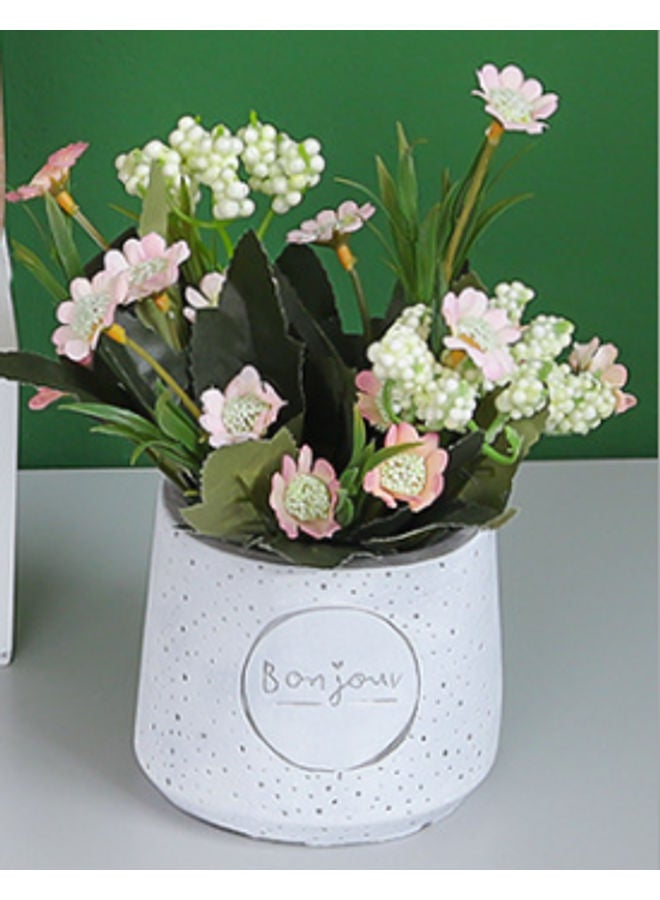 NIBEMINENT Decorative Vase with Simulated Daisy Plant Multicolour
