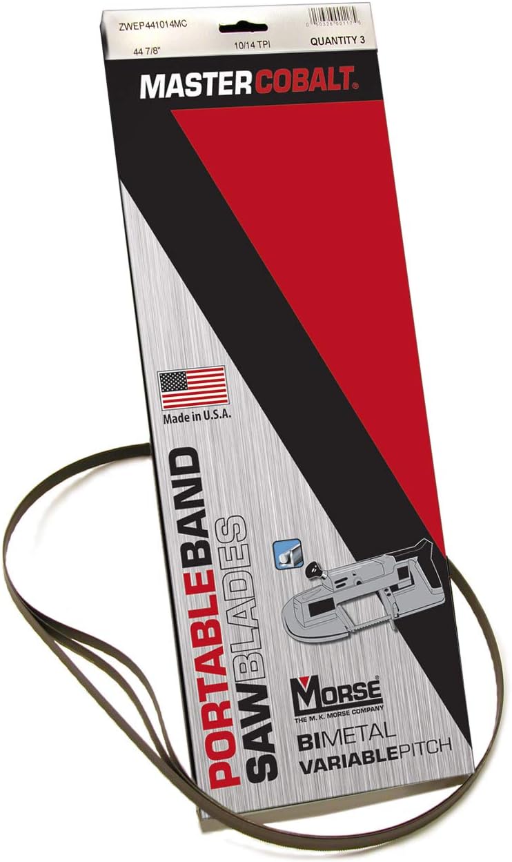 MK Morse Morse Master Cobalt Bi-Metal Portable Band Saw Blade 44 7/8 x 1/2 x .020 14/18 TPI 3/Box (001182 / ZWEP441418MC) - Image 1