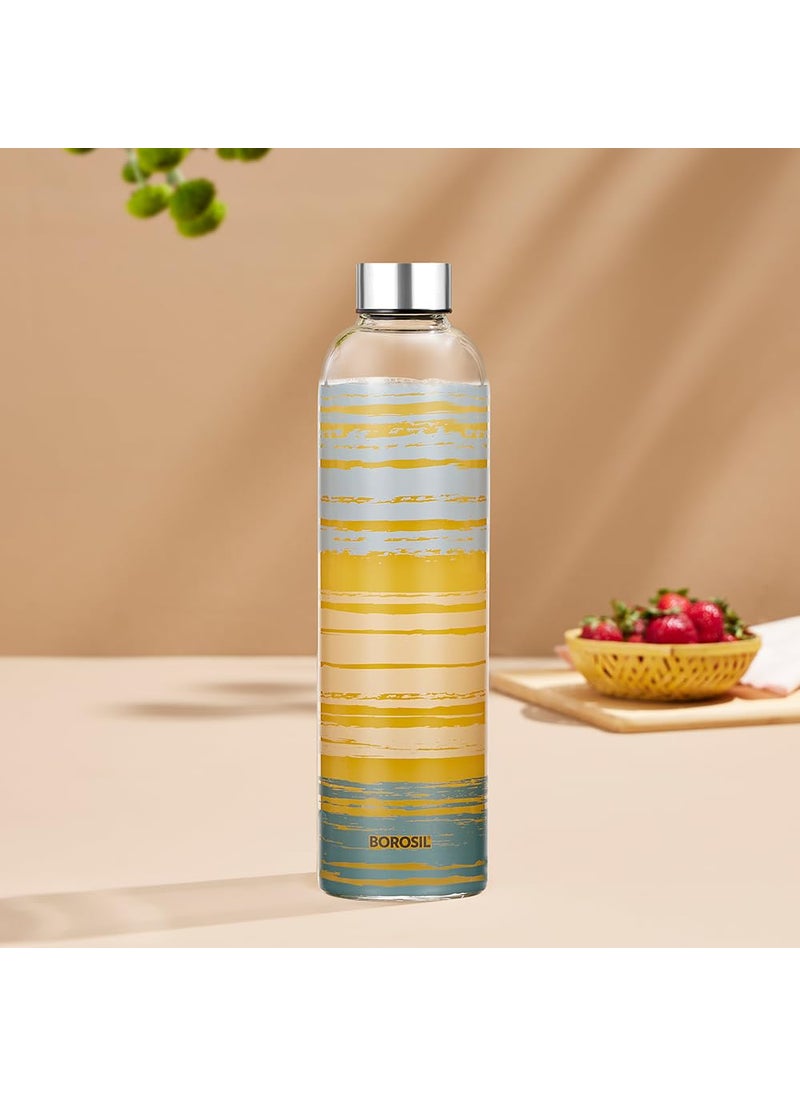BOROSIL Borosil Artisan Series Glance 1000 ml Narrow Mouth Glass Bottle with Metal Lid  100 Borosilicate Fridge Safe Leakproof Easy to Carry  Store Water Lassi Juice Smoothies  Dishwasher Safe  - Image 2