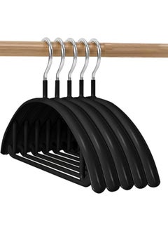 TYCOM Non Slip Hangers Suit Hangers 5 Pack Clothes Hangers with No Shoulder Bump Design for Coats Jackets Pants Dress Clothe Black 5 Piece.  - Image 1