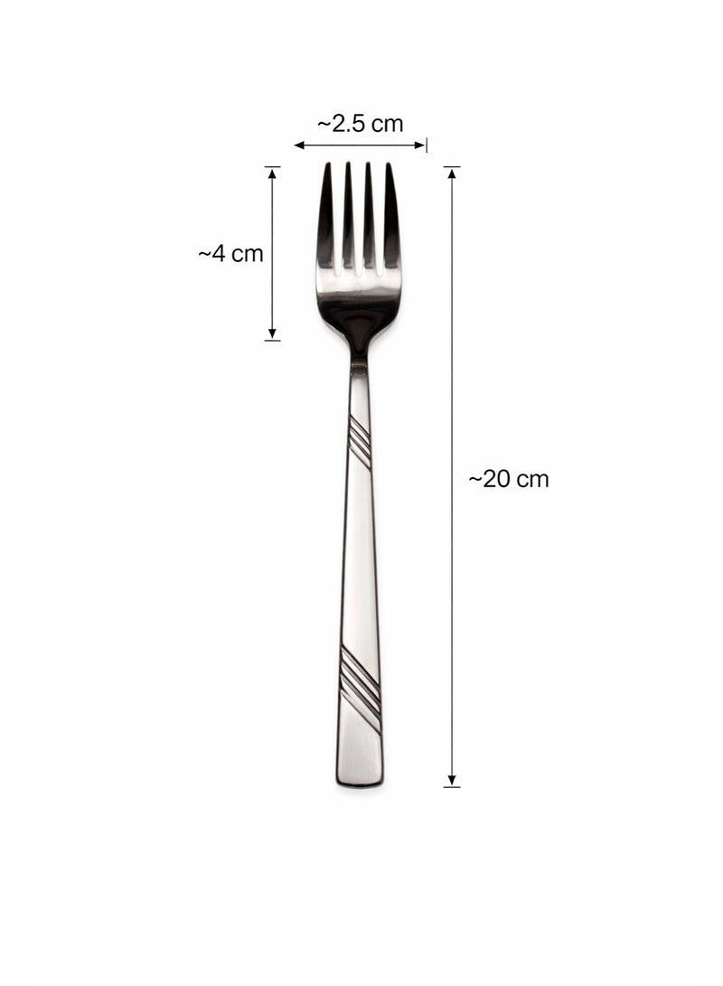 Stainless Steel Dinner Forks Set Of 6, 20 Cm Length, Mirror Polish Silver Forks With Engraved Handle, Rust Resistant Cutlery For Home Kitchen And Restaurant Use (Dinner Fork) - Image 5