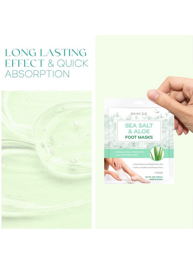 سكين 2.0 أقنعة القدم Skin 2.0 بملح البحر والصبار، جوارب مرطبة - علاج تشقق الكعب، مهدئ ومرطب بعمق، قناع تقشير للقدم - منتجات كورية للعناية بالبشرة خالية من القسوة لجميع أنواع البشرة - 3 أزواج - Image 2