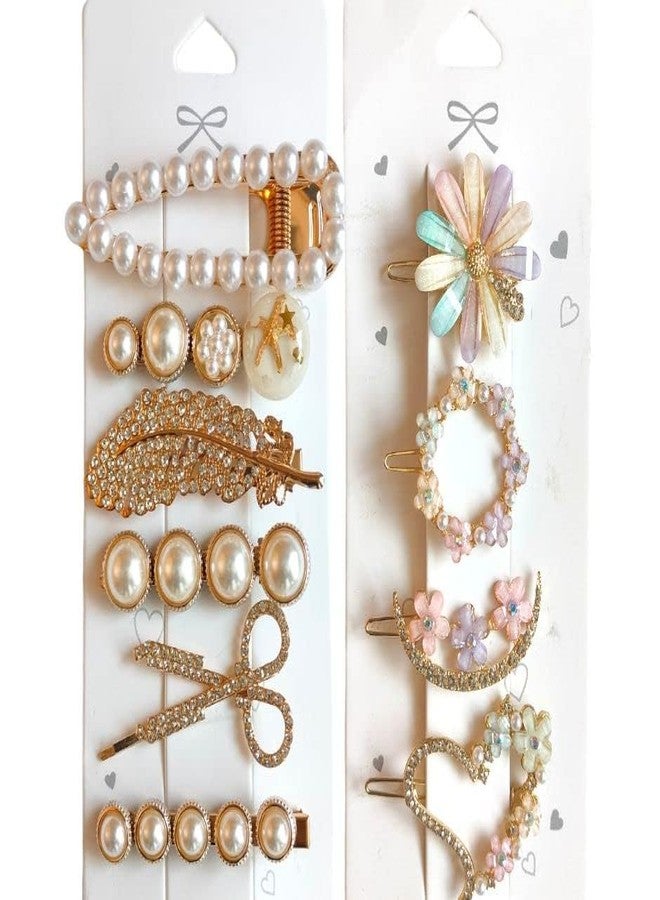 CHRONEX 10Pcs Korean Stylish Multi Design Hair Clip & Flower Lock Pin/Metal Hair Clips Barrette Pins - Image 1