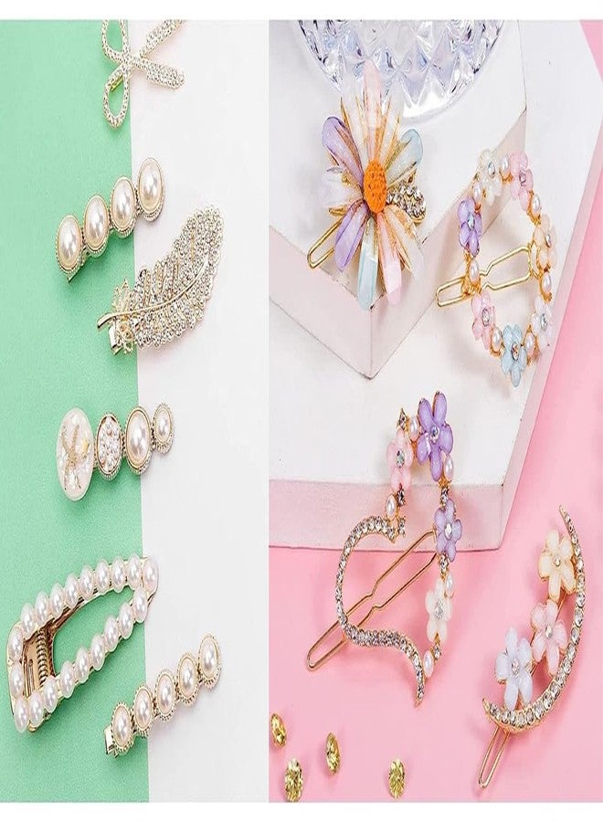 CHRONEX 10Pcs Korean Stylish Multi Design Hair Clip & Flower Lock Pin/Metal Hair Clips Barrette Pins - Image 2