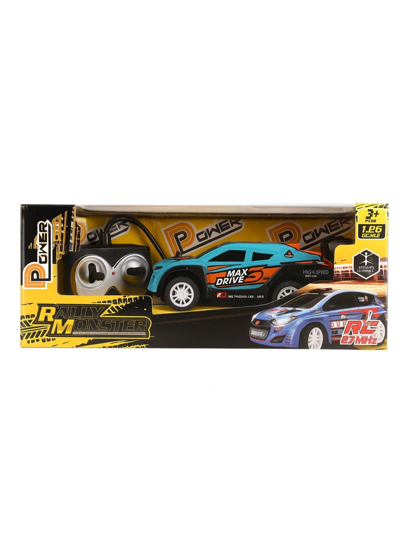 D-Power D Power – Rally Monster | RTR, Radio Remote Control Car for Kids | 1:26 Scale, 27MHz, All Way Movement RC Car | Blue Asst. - Image 4