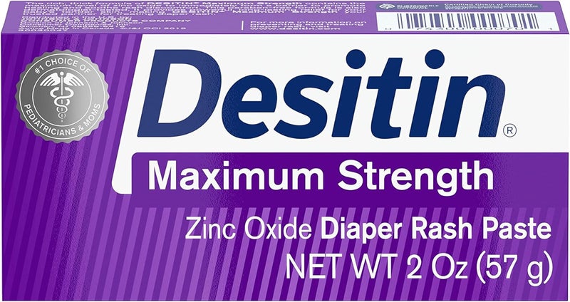 Desitin كريم ديسيتين لعلاج طفح الحفاض للأطفال بقوة قصوى مع 40 زنك أكسيد لعلاج وتخفيف ومنع الحساسية خالي من الفثالات والبارابين حجم السفر 2 أونصة عبوة من 6 - Image 2