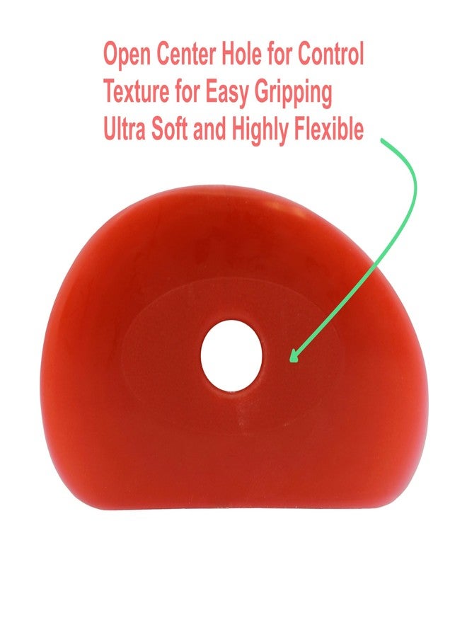Creative Hobbies Red Soft Silicone Pottery - Pack of 2 | Ultra-Soft Ceramic Sculpting Tool for Smooth Finishing and Removing Finger Marks | Essential Tool for Potters (Shape 0) - Image 3