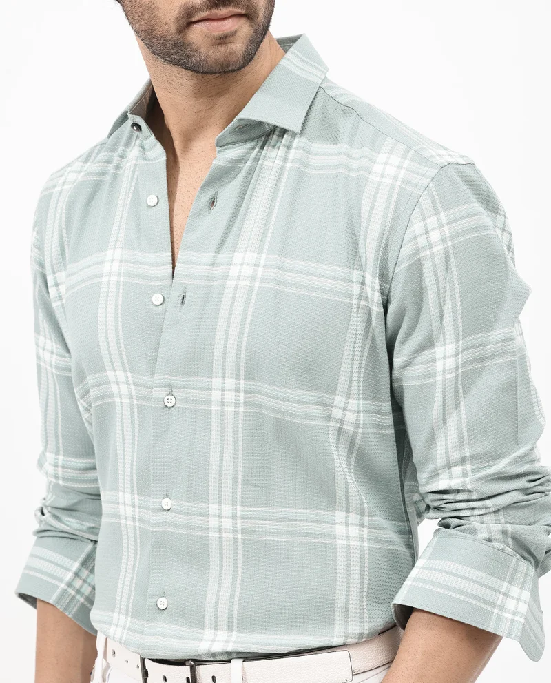 Rare Rabbit Men's Textured Check Shirt