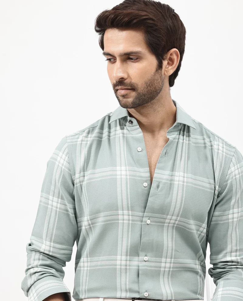 Rare Rabbit Men's Textured Check Shirt