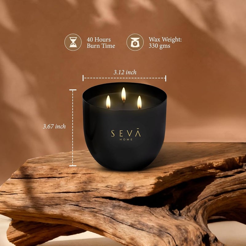 SEVA HOME شمعة سيفا هوم كلاسيك نوار - شمعة معطرة بالزهور من شمع الصويا الأسود - Image 4