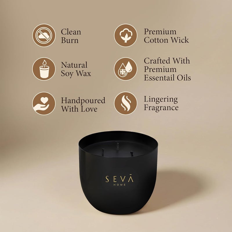 SEVA HOME شمعة سيفا هوم كلاسيك نوار - شمعة معطرة بالزهور من شمع الصويا الأسود - Image 5