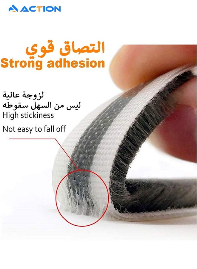 أكشن عازل للصوت ذاتي اللصق للأبواب والنوافذ، عرض 7 مم × سمك 6 مم، رمادي، طول 100 متر - Image 4