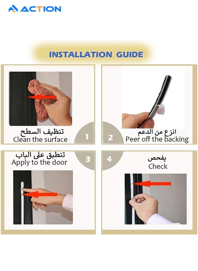 أكشن عازل للصوت ذاتي اللصق للأبواب والنوافذ، عرض 7 مم × سمك 6 مم، رمادي، طول 100 متر - Image 5