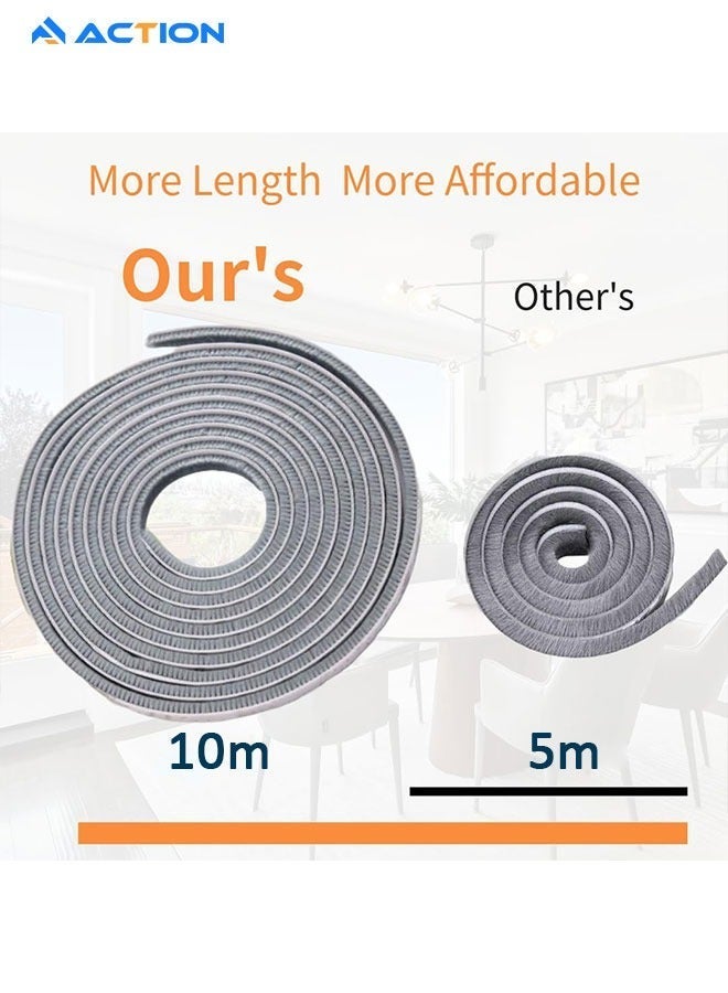 أكشن عازل للصوت ذاتي اللصق للأبواب والنوافذ، عرض 7 مم × سمك 6 مم، رمادي، طول 10 متر - Image 2