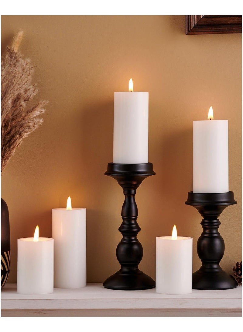 Pillar Candles Set of 6 White Wax Unscented Candles, Decorative Tall Candles, Perfect for Birthday Cake Decoration, Perfect Candle Gift Set for Celebrations and to add atmosphere to everyday home decor - Image 3