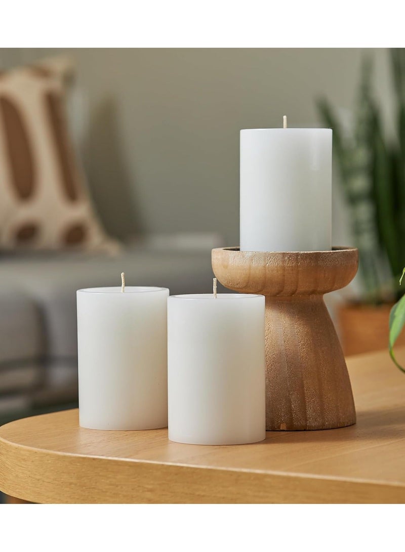 Pillar Candles Set of 6 White Wax Unscented Candles, Decorative Tall Candles, Perfect for Birthday Cake Decoration, Perfect Candle Gift Set for Celebrations and to add atmosphere to everyday home decor - Image 2