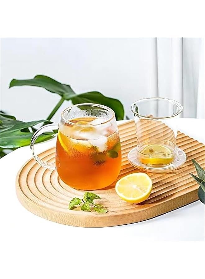12oz/360ml Glass Tea Cup with Removable Tea Infuser Basket and Bamboo Lid,Clear Filtrating Tea-for-One Steeping Mug,Thickened Glass Teacup for Loose Leaf Tea  - Image 5