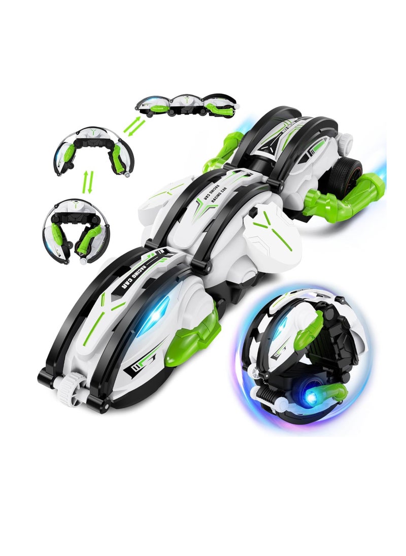 Raxoom Remote Control Car - RC Cars 360° Roll Stunt Snake Car Toys with LED Lights for Boys Age 8-12 Included 2 Batteries Indoor Outdoor Birthday Gift for Kids Teen Boy 6 8 12+ Year Old (White)  - Image 1