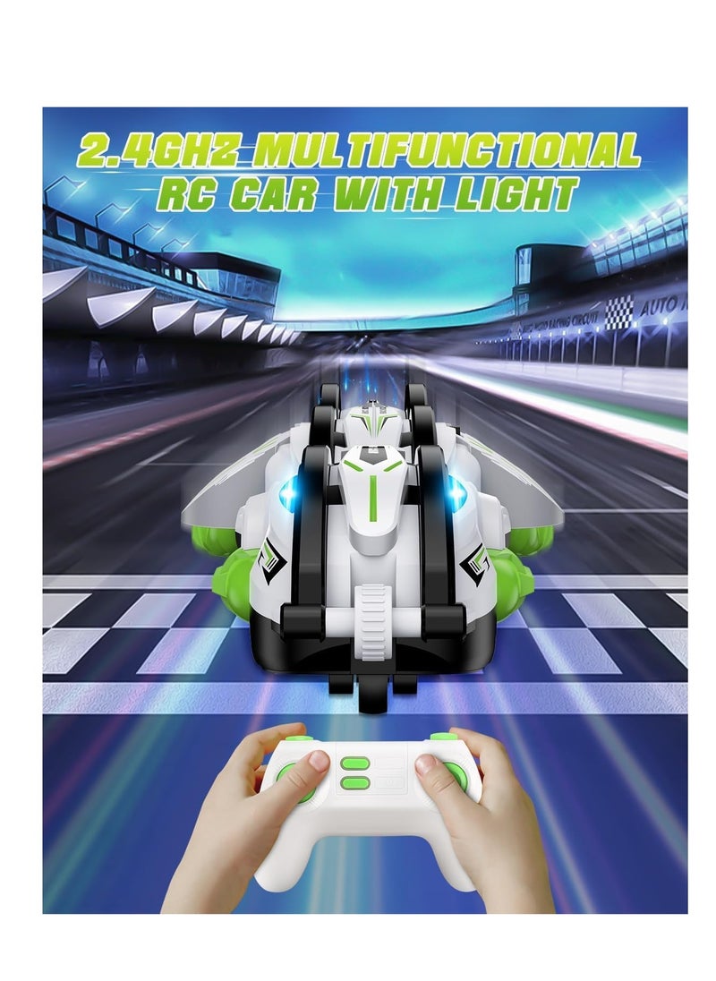 Raxoom Remote Control Car - RC Cars 360° Roll Stunt Snake Car Toys with LED Lights for Boys Age 8-12 Included 2 Batteries Indoor Outdoor Birthday Gift for Kids Teen Boy 6 8 12+ Year Old (White)  - Image 3