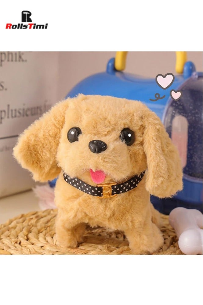 رولستيمي الأطفال التظاهر اللعب الحيوانات الأليفة الرعاية قفص مجموعة محاكاة الكهربائية أفخم الذهبي المسترد جرو التفاعلية الزحف لعبة للأطفال - Image 1