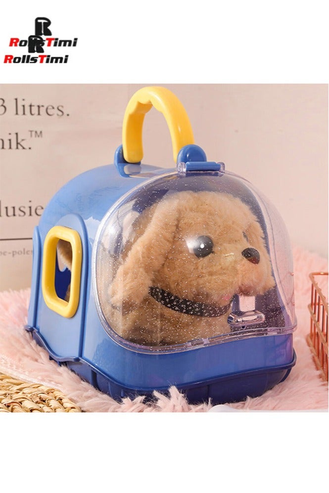 رولستيمي الأطفال التظاهر اللعب الحيوانات الأليفة الرعاية قفص مجموعة محاكاة الكهربائية أفخم الذهبي المسترد جرو التفاعلية الزحف لعبة للأطفال - Image 3