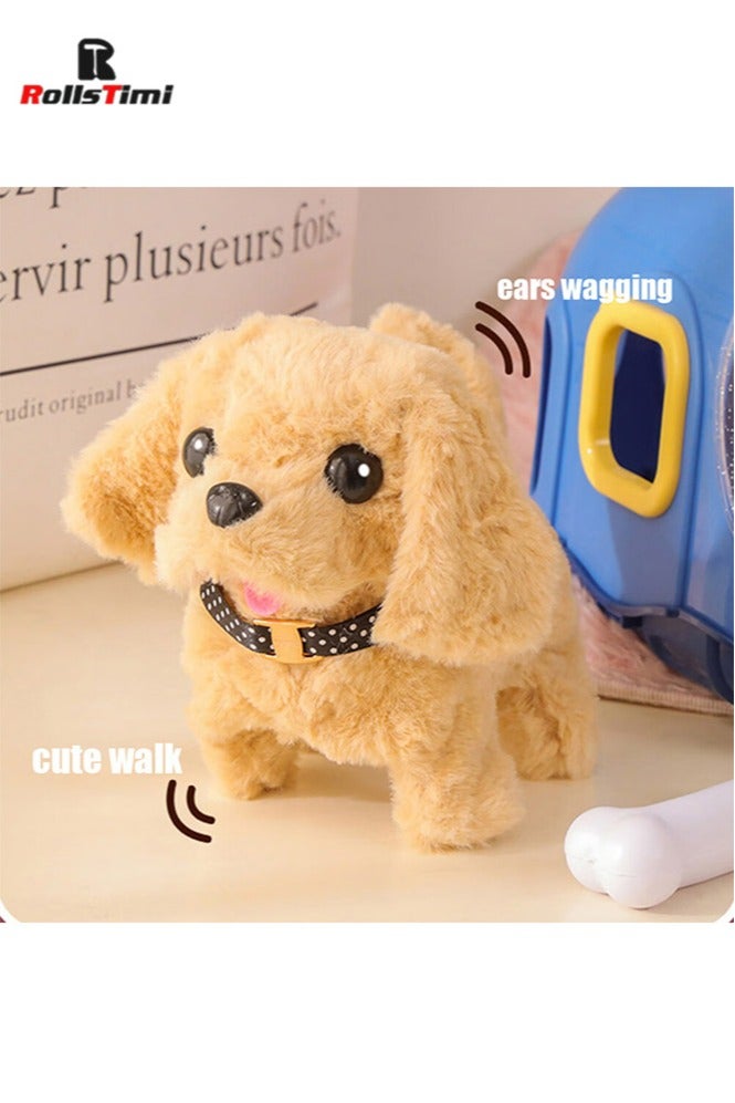 رولستيمي الأطفال التظاهر اللعب الحيوانات الأليفة الرعاية قفص مجموعة محاكاة الكهربائية أفخم الذهبي المسترد جرو التفاعلية الزحف لعبة للأطفال - Image 5