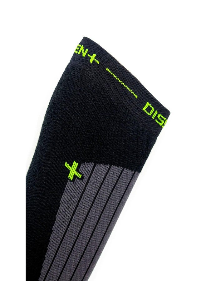 DISSENT GFX Compression DL High-Performance Low-Profile Padded Warm Over The Calf All-Day Merino Wool Ski Socks, Black/Gray, Medium - Image 5