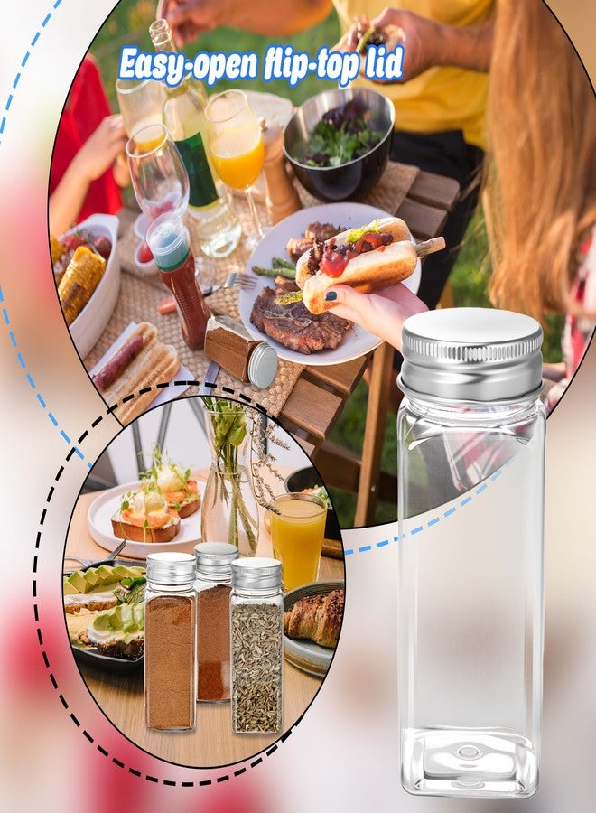 Conagel 36 Pack 3.4 oz Plastic Spice Bottles with Stainless Steel Top Plastic Spice Jars Empty Square Seasoning Containers with Shaker Lids for Kitchen Storage - Image 5