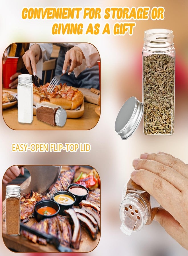 Conagel 36 Pack 3.4 oz Plastic Spice Bottles with Stainless Steel Top Plastic Spice Jars Empty Square Seasoning Containers with Shaker Lids for Kitchen Storage - Image 4