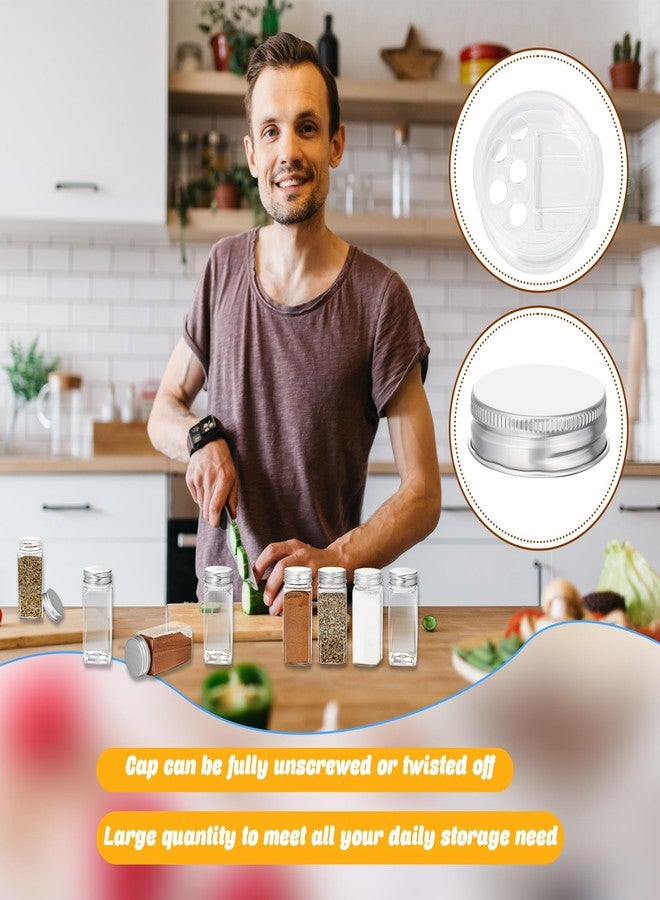 Conagel 36 Pack 3.4 oz Plastic Spice Bottles with Stainless Steel Top Plastic Spice Jars Empty Square Seasoning Containers with Shaker Lids for Kitchen Storage - Image 3