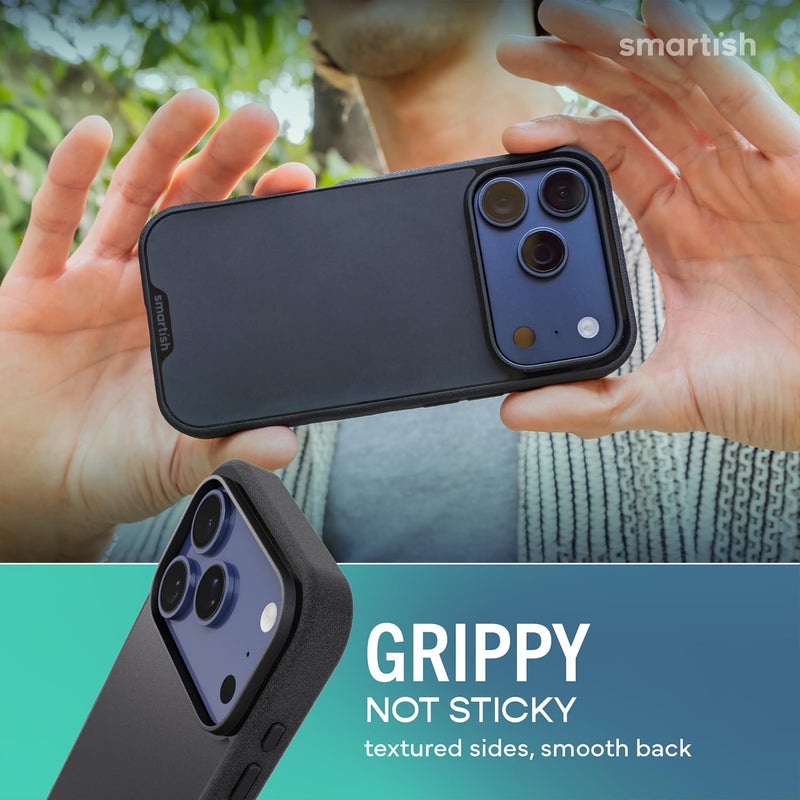 SmartishÂ® iPhone 17 Pro MagSafe Case - Gripmunk w/Camera Control Protection, Magnetic Slim Case [Lightweight + Protective] Thin Grip w/Microfiber Lining for iPhone 17 Pro - Black Tie Affair - Image 4