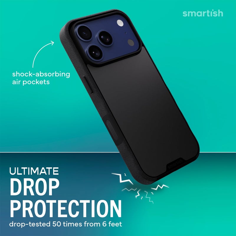 SmartishÂ® iPhone 17 Pro MagSafe Case - Gripmunk w/Camera Control Protection, Magnetic Slim Case [Lightweight + Protective] Thin Grip w/Microfiber Lining for iPhone 17 Pro - Black Tie Affair - Image 2