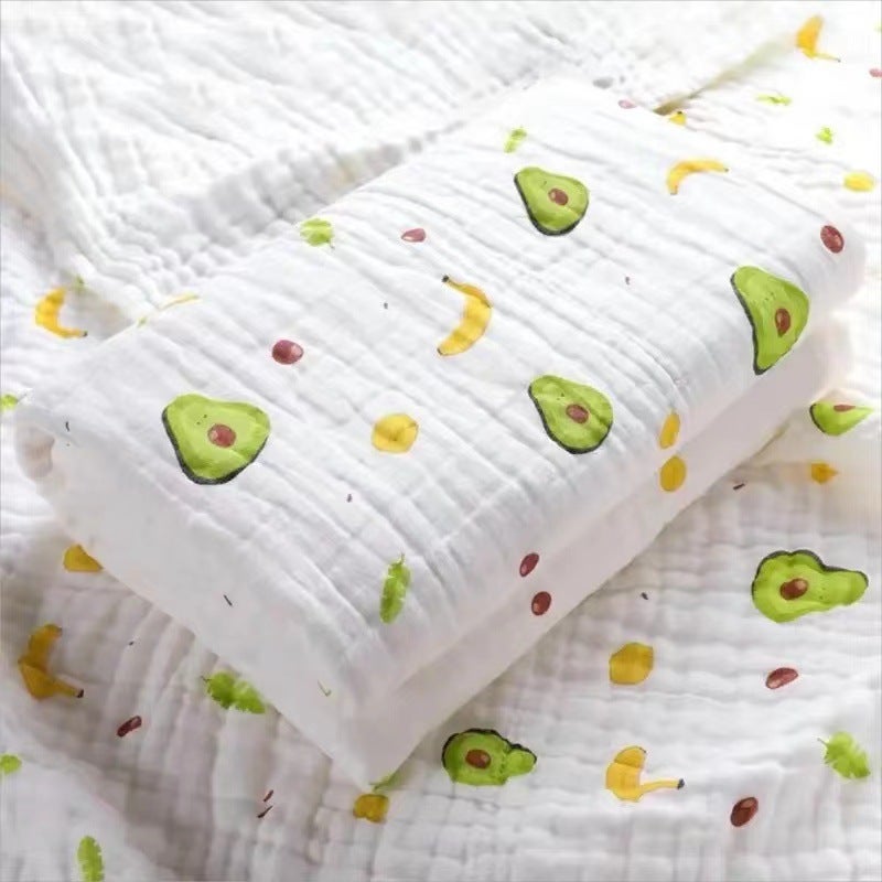 Pure Cotton Gauze Baby Bath Towel - Soft Absorbent Newborn Swaddle Blanket