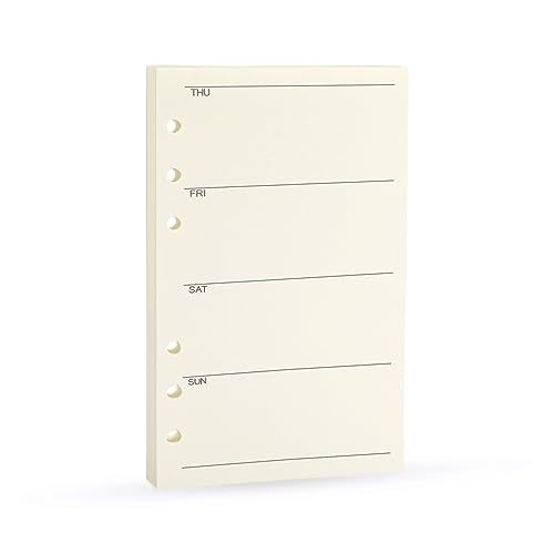 Harphia Spiral Notebook Refill Weekly Planner Refill,Undated 6 Hole Insert Paper,for Filofax,100gsm Quality, 45sheets/90pages-Harphia (A6 3.74 x 6.77'',Weekly) - Image 1